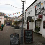 Paved shopping area in Keswick